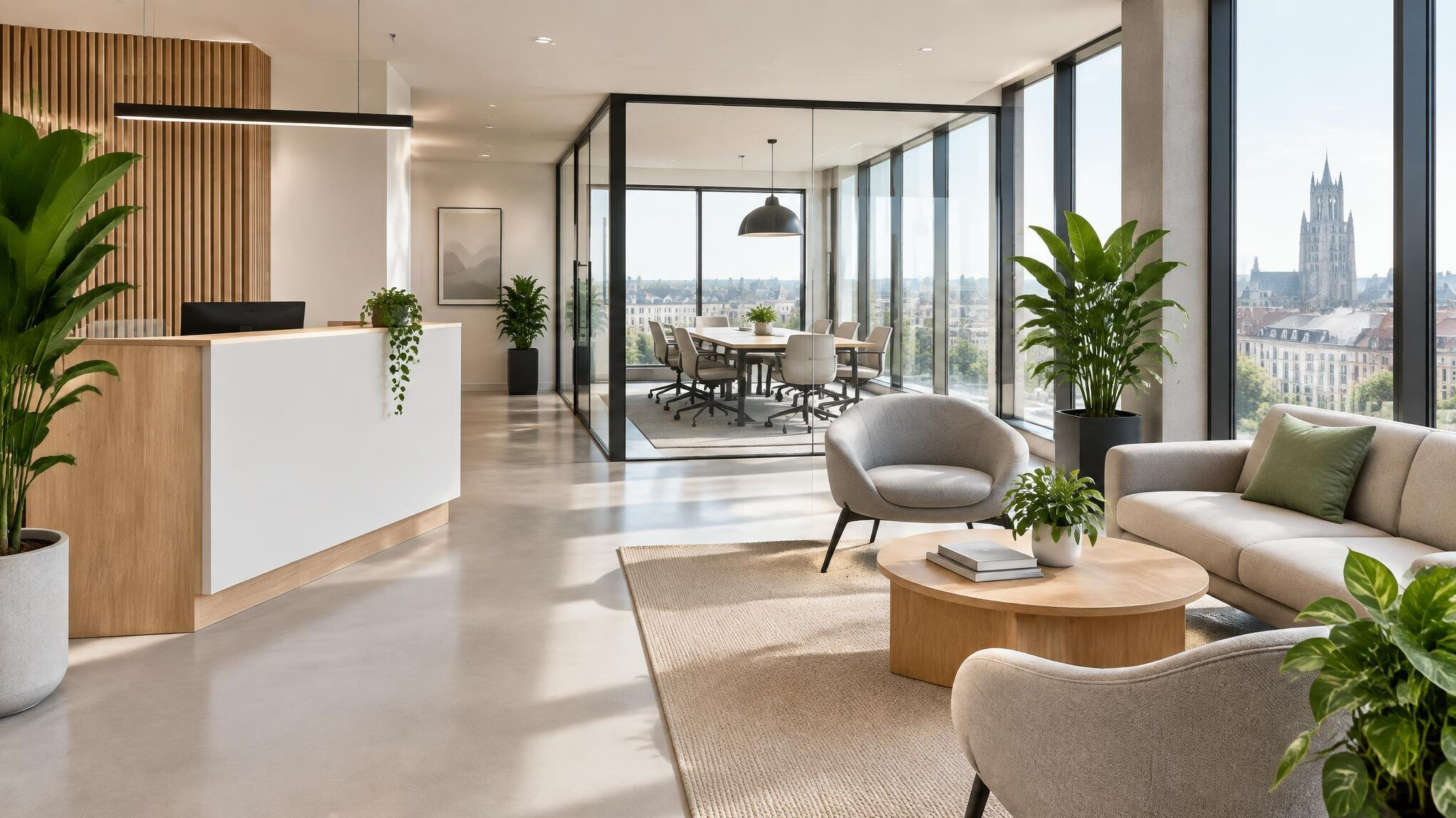 Reception area of a modern consulting office